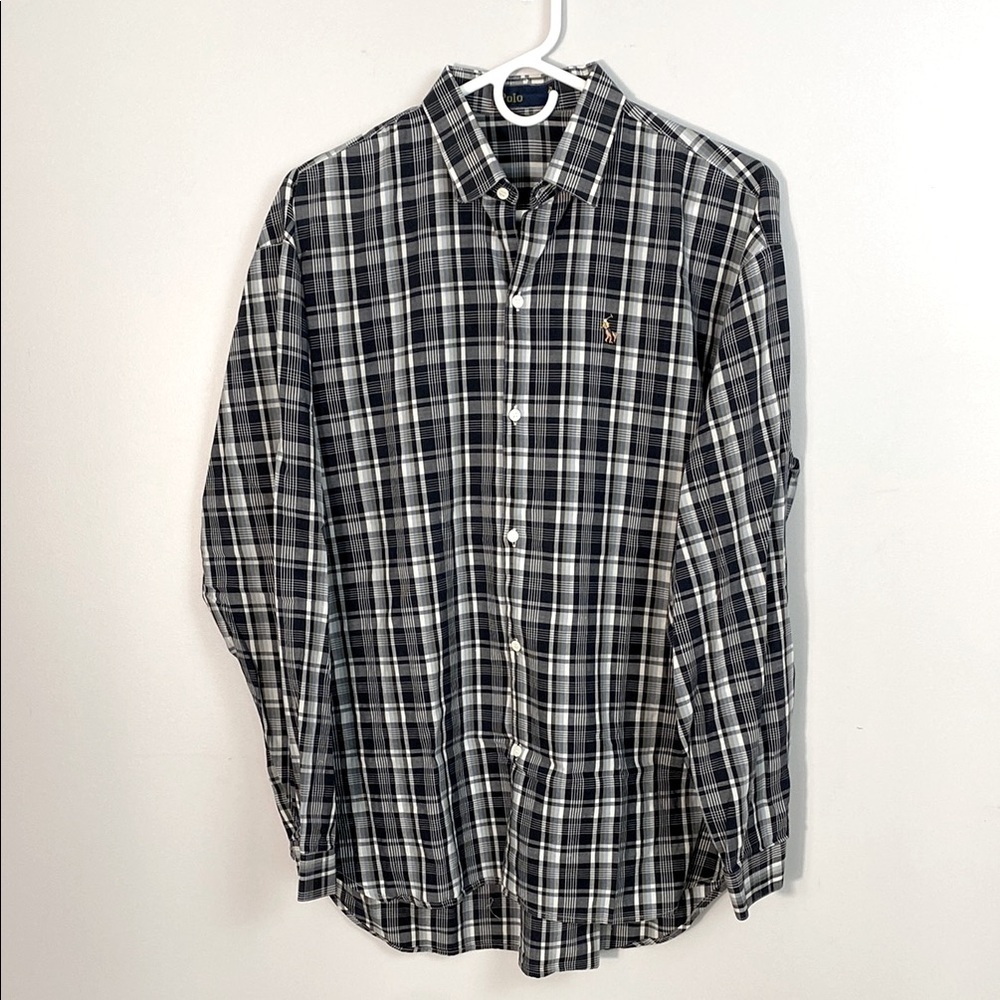 Free in bundle Polo Black and White Casual Button Down Shirt Large